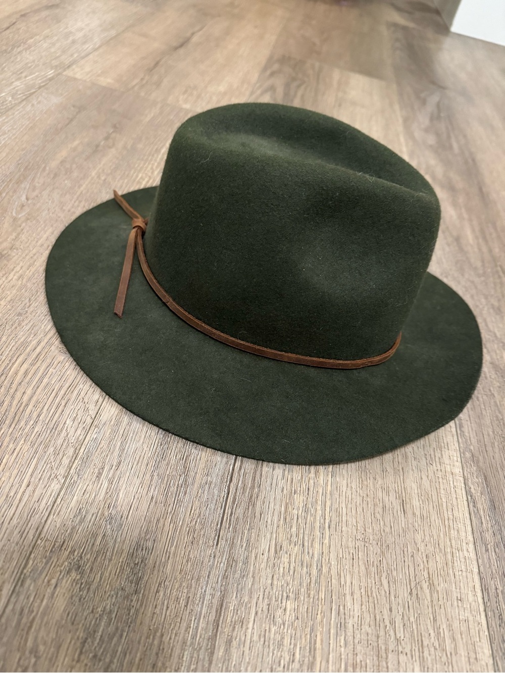 Brixton Olive Green Wool Wesley Hat with Brown Band
